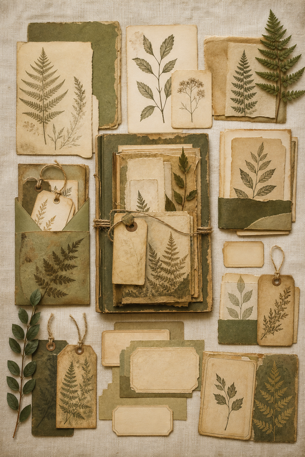 Preview of Vintage Botanical Junk Journal Kit