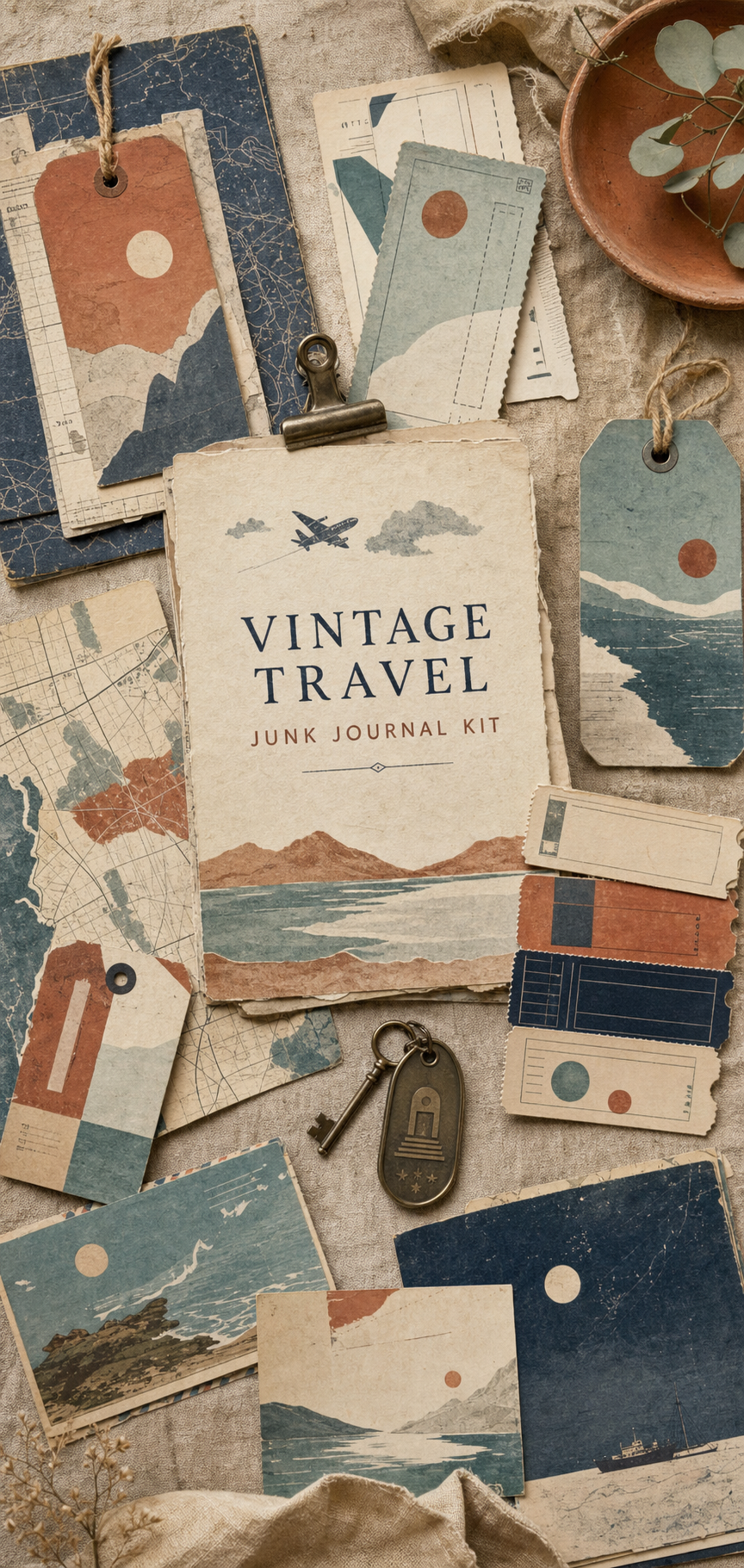 Cover preview of Vintage Travel Junk Journal Kit